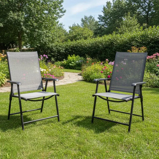 2Pcs Foldable Outdoor Chairs by dealonline.co.nz