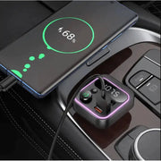 techplus Hoco 38W FM Car Kit with PD+QC, RGB Light (E85) | Bluetooth 5.4 Car Charger Hoco 38W FM Car Kit E85 Bluetooth 5.4 Car Charger