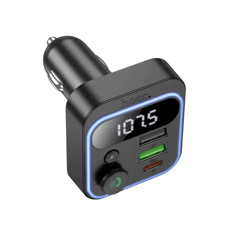 techplus Hoco 38W FM Car Kit with PD+QC, RGB Light (E85) | Bluetooth 5.4 Car Charger Hoco 38W FM Car Kit E85 Bluetooth 5.4 Car Charger