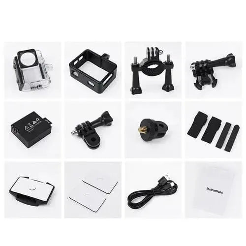 BroDeals Bike Camera Sports Camera - Stabilization Anti Shake, 30M Waterproof, Front & Back Dual Screen Sports Camera - Stabilization Anti Shake, 30M Waterproof, Front & Back Dual Screen