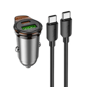 43W PD+QC Super Fast Car Charger w/ Mini Size, C to C Cable Included by BroDeals