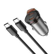 BroDeals Car Charger 45W Dual USB C Super Fast Car Charger w/ Mini Size, C to C Cable Included 45W Dual USB C Super Fast Car Charger w/ Mini Size, C to C Cable Included
