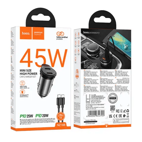 BroDeals Car Charger 45W Dual USB C Super Fast Car Charger w/ Mini Size, C to C Cable Included 45W Dual USB C Super Fast Car Charger w/ Mini Size, C to C Cable Included