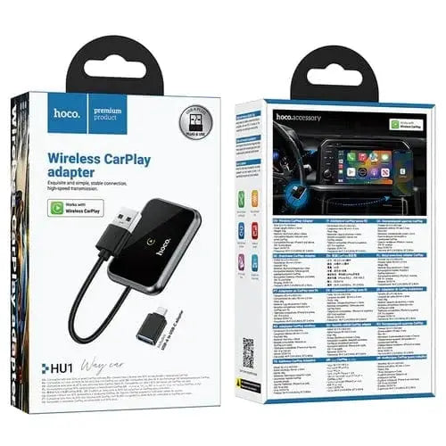 BroDeals Car Charger Wireless Adaptor for Apple Car Play w/ USB-A & USB-C Plug Wireless Adaptor for Apple Car Play w/ USB-A & USB-C Plug