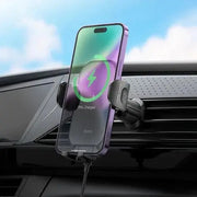 15W Wireless Charging Air Vent Phone Holder w/ Hook Locking by BroDeals
