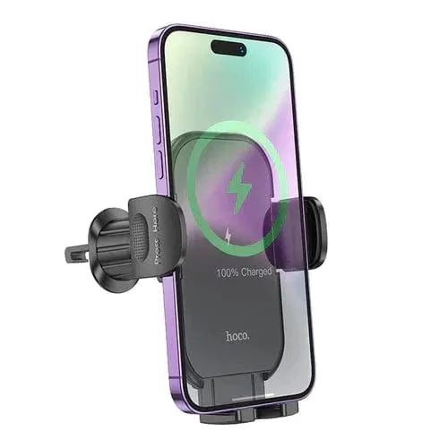 15W Wireless Charging Air Vent Phone Holder w/ Hook Locking by BroDeals