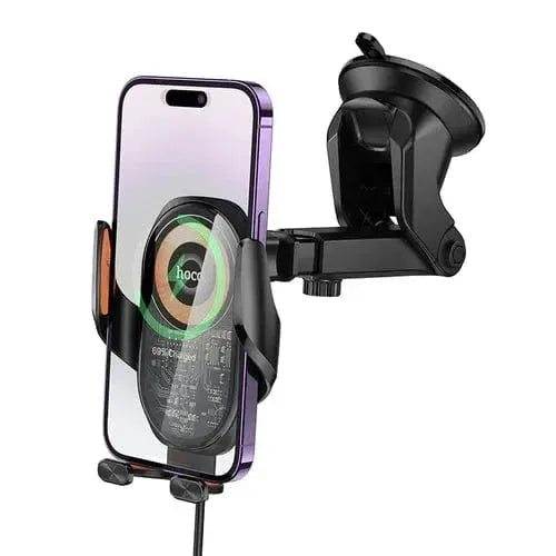 BroDeals Car Phone Holder 15W Wireless Charging Phone Holder for Windshield & Dashboard w/ Transparent Design 15W Wireless Charging Phone Holder for Windshield & Dashboard w/ Transparent Design