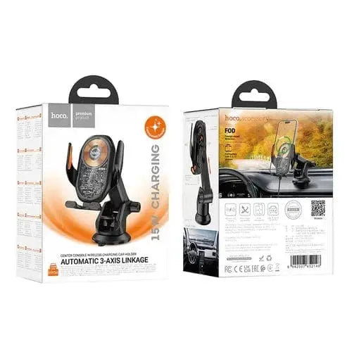 BroDeals Car Phone Holder 15W Wireless Charging Phone Holder for Windshield & Dashboard w/ Transparent Design 15W Wireless Charging Phone Holder for Windshield & Dashboard w/ Transparent Design