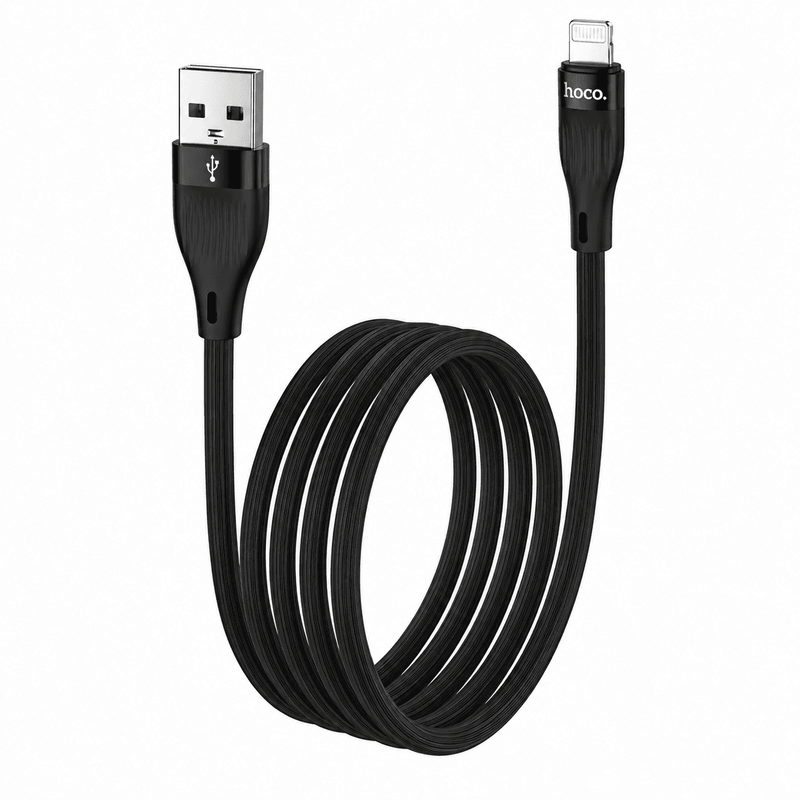 techplus USB-A to Lightning Fast Charging Data Cable | 3A, 1 Meter, Black (DU45) USB-A to Lightning Fast Charging Data Cable | 3A, 1 Meter, Black (DU45)