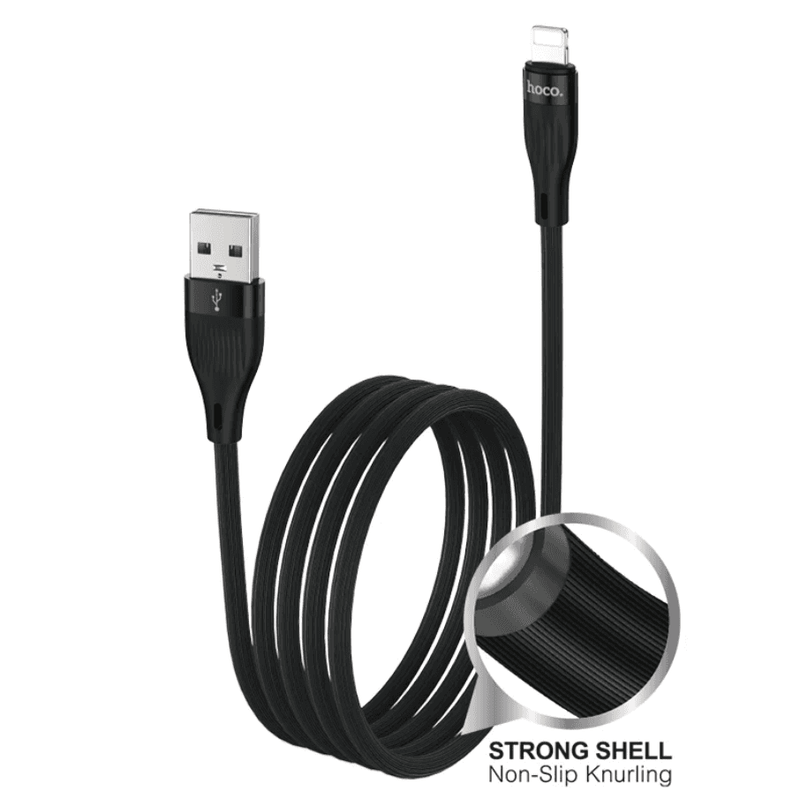 techplus USB-A to Lightning Fast Charging Data Cable | 3A, 1 Meter, Black (DU45) USB-A to Lightning Fast Charging Data Cable | 3A, 1 Meter, Black (DU45)
