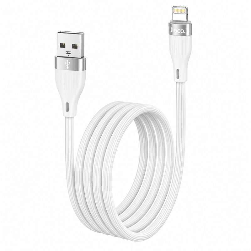 techplus USB-A to Lightning Fast Charging Data Cable | 3A, 1 Meter, White (DU45) USB-A to Lightning Fast Charging Data Cable | 3A, 1 Meter, White (DU45)
