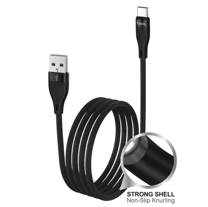 techplus USB-A to USB-C Fast Charging Data Cable | 3A, 1 Meter, Black (DU45) USB-A to USB-C Fast Charging Data Cable | 3A, 1 Meter, Black (DU45)
