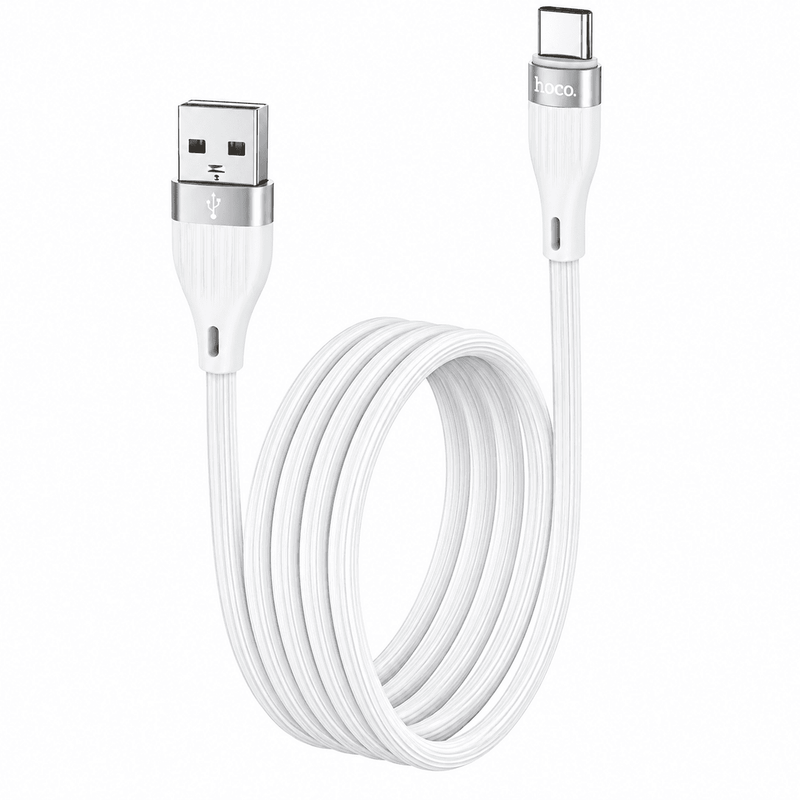 techplus USB-A to USB-C Fast Charging Data Cable | 3A, 1 Meter, White (DU45) USB-A to USB-C Fast Charging Data Cable | 3A, 1 Meter, White (DU45)