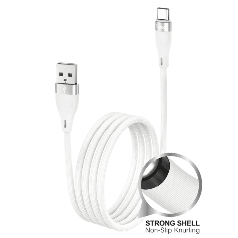 techplus USB-A to USB-C Fast Charging Data Cable | 3A, 1 Meter, White (DU45) USB-A to USB-C Fast Charging Data Cable | 3A, 1 Meter, White (DU45)