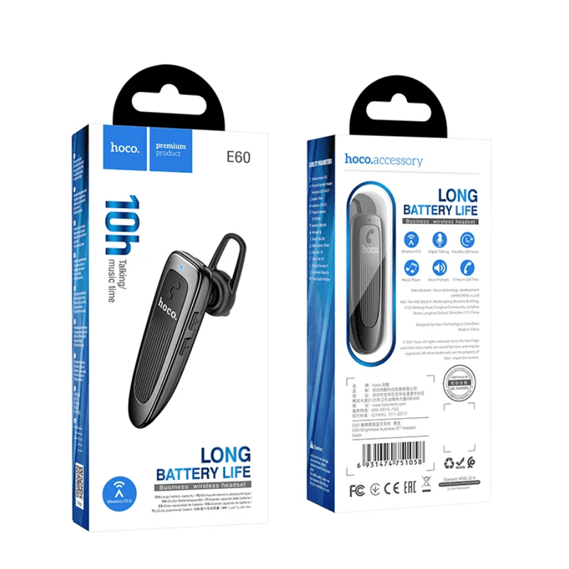 techplus Bluetooth Business Headset – 10-Hour Music Playback Wireless Earphone (E60) Bluetooth Business Headset – 10-Hour Music Playback Wireless Earphone (E60)