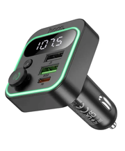 Hoco 38W FM Car Kit with PD+QC, RGB Light (E85) | Bluetooth 5.4 Car Charger by techplus