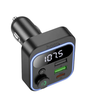 Hoco 38W FM Car Kit with PD+QC, RGB Light (E85) | Bluetooth 5.4 Car Charger by techplus