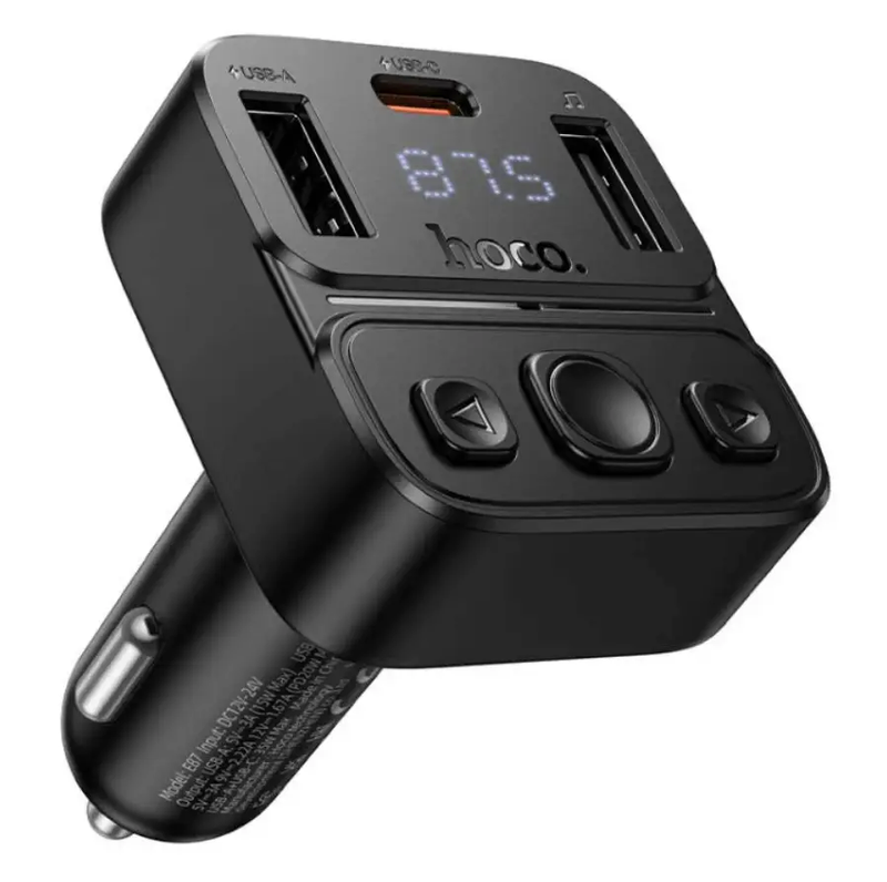 Hoco E87 Dual Port 35W Car Bluetooth FM Transmitter NZ by techplus