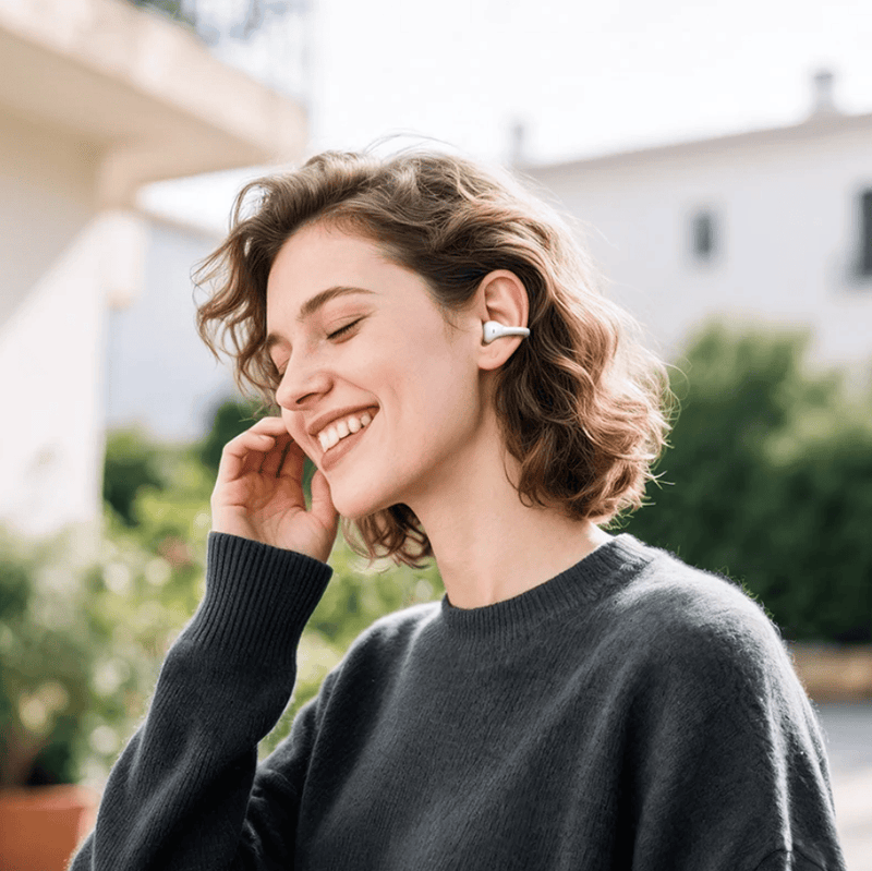 techplus Open-Ear TWS Clip-On Earbuds with Bluetooth 5.4 | 6-Hour Playback & App Control (EA8) - White Open-Ear TWS Clip-On Earbuds with Bluetooth 5.4 | 6-Hour Playback & App Control (EA8) - White