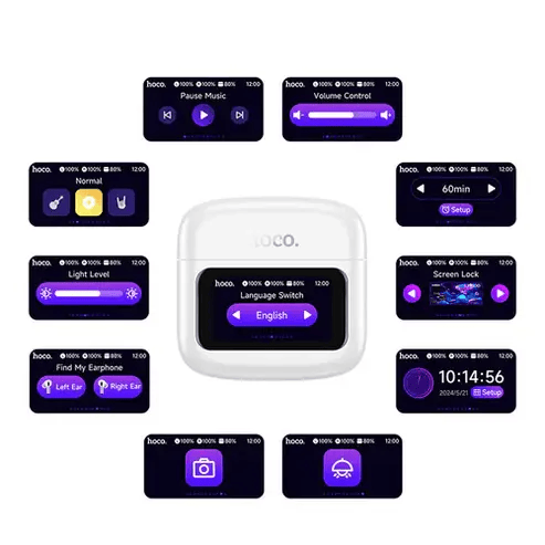 BroDeals Earphone TWS Earbud w/ LCD Touch Screen, 7 Hours TWS Earbud w/ LCD Touch Screen, 7 Hours