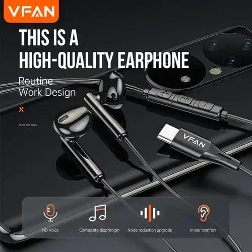 BroDeals Earphone Type-C Earphone Universal w/ Digital Microchip Type-C Earphone Universal w/ Digital Microchip