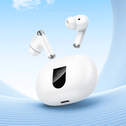 techplus TWS Earbuds with ANC + ENC Noise Cancellation | Bluetooth 5.4 and LED Display (EQ26) - White TWS Earbuds with ANC + ENC Noise Cancellation | Bluetooth 5.4 and LED Display (EQ26) - White