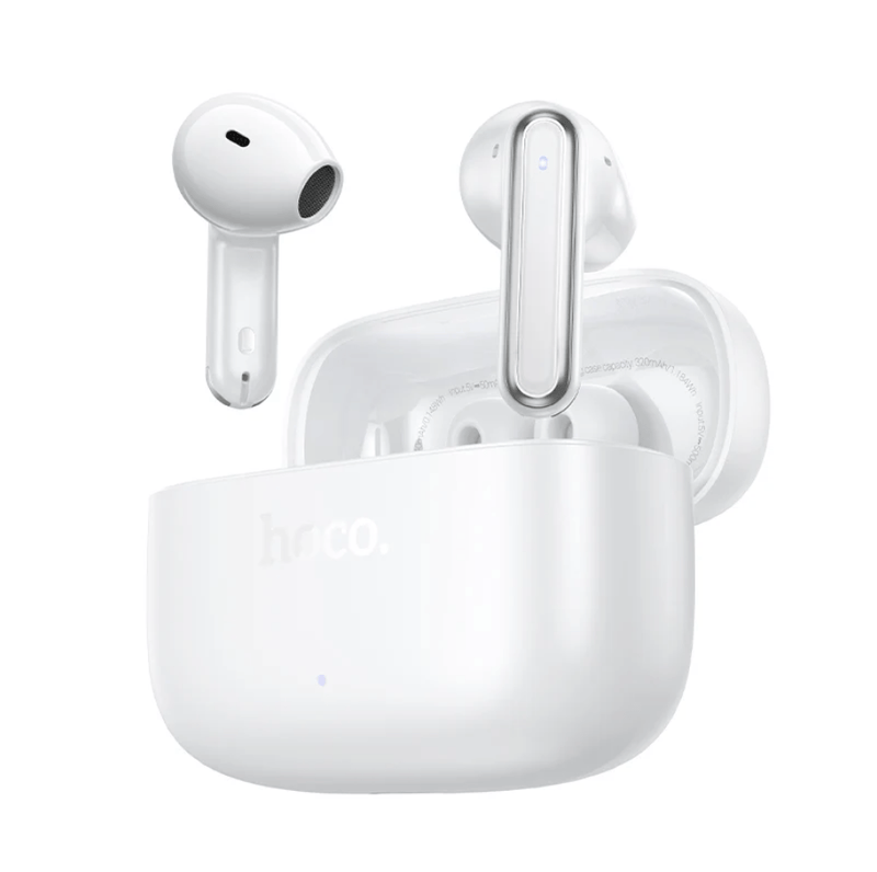 techplus TWS Wireless Earbuds – 2-in-1 Hybrid Fit, Bluetooth 6.0 and HOCO App Control (EQ32) - White TWS Wireless Earbuds – 2-in-1 Hybrid Fit, Bluetooth 6.0 and HOCO App Control (EQ32) - White