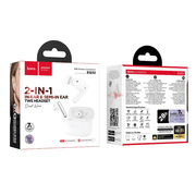techplus TWS Wireless Earbuds – 2-in-1 Hybrid Fit, Bluetooth 6.0 and HOCO App Control (EQ32) - White TWS Wireless Earbuds – 2-in-1 Hybrid Fit, Bluetooth 6.0 and HOCO App Control (EQ32) - White
