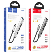 Hoco HB26 4 in 1 Type C to USB Hub NZ by techplus