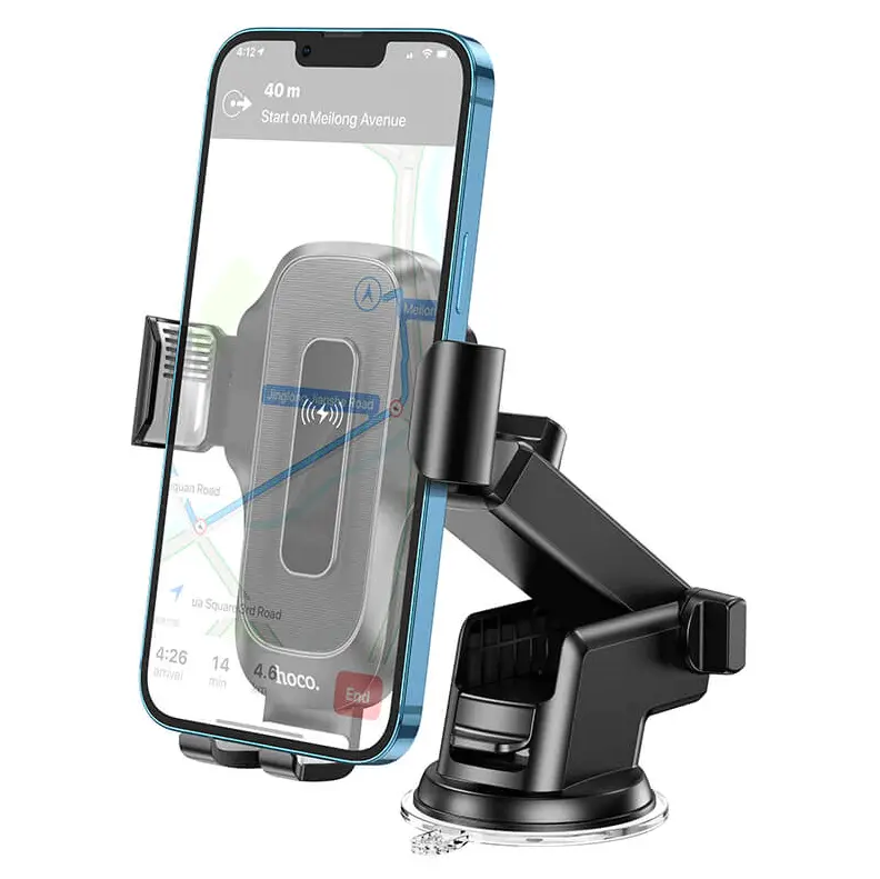 Hoco HW3 Wireless Fast Charging Car Phone Holder | 5W–15W Dashboard & Windshield Mount by techplus