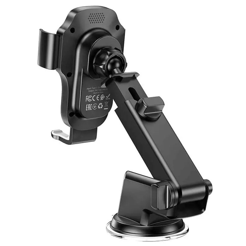 Hoco HW3 Wireless Fast Charging Car Phone Holder | 5W–15W Dashboard & Windshield Mount by techplus