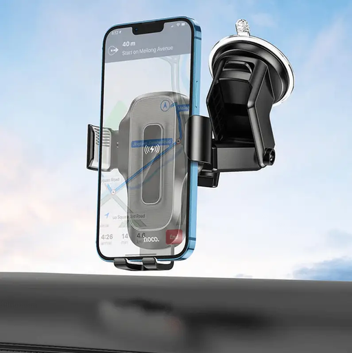 Hoco HW3 Wireless Fast Charging Car Phone Holder | 5W–15W Dashboard & Windshield Mount by techplus