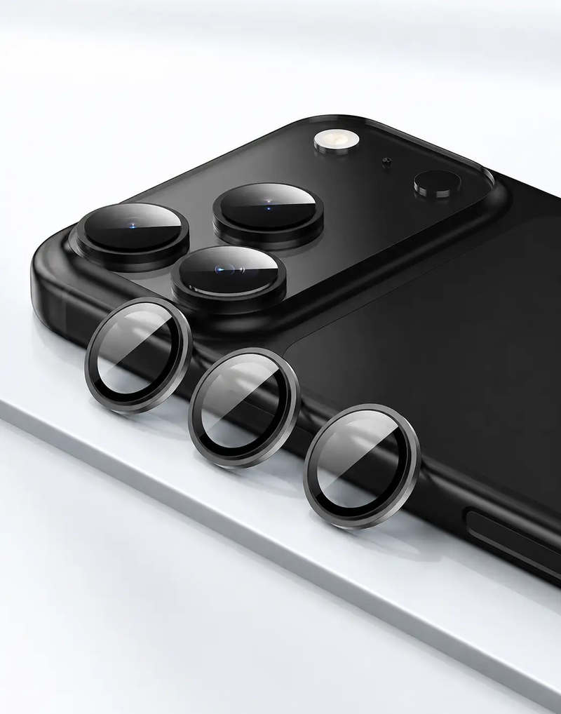 Hoco iPhone 17 Pro Max Ultra HD Camera CSG Anti Glare Lens Protector with Metallic Ring (V14) by techplus