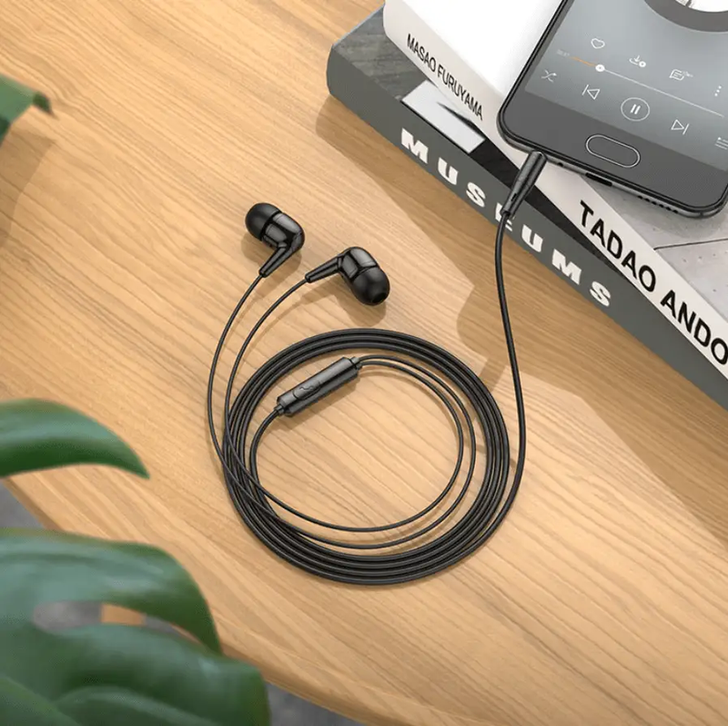 Hoco M97 Enjoy Wired Earphones with Mic 3.5mm NZ by techplus