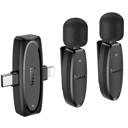 BroDeals Microphone Dual Wireless Digital Microphone w/ Lightning & Type C Dual Connector Dual Wireless Digital Microphone w/ Lightning & Type C Dual Connector