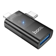 BroDeals mobile phone accessories 2 in 1 OTG Adaptor w/ Lightning & USB-C male to USB-A female, Plug and Play, Data Transfer 2 in 1 OTG Adaptor w/ Lightning & USB-C male to USB-A female, Plug and Play, Data Transfer