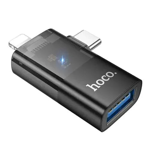 BroDeals mobile phone accessories 2 in 1 OTG Adaptor w/ Lightning & USB-C male to USB-A female, Plug and Play, Data Transfer 2 in 1 OTG Adaptor w/ Lightning & USB-C male to USB-A female, Plug and Play, Data Transfer