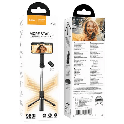 BroDeals mobile phone accessories Premium Bluetooth Selfie Stick w/ 0.98m Tripod, V4.2 Remote Premium Bluetooth Selfie Stick w/ 0.98m Tripod, V4.2 Remote