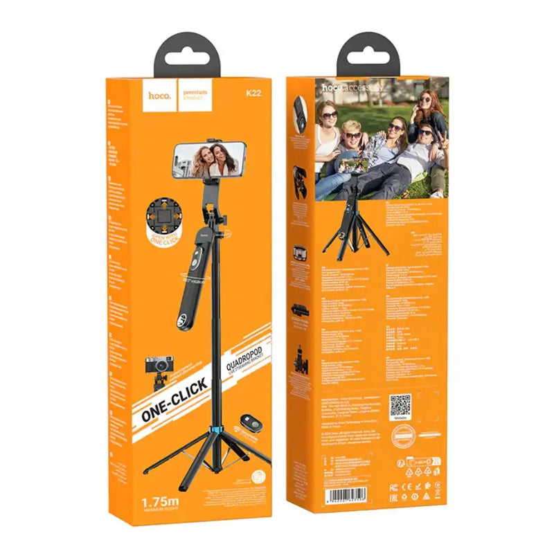 techplus Hoco Premium Bluetooth Selfie Stick 1.75m Quadpod Stand (K22) Hoco Premium Bluetooth Selfie Stick 1.75m Quadpod Stand (K22)...