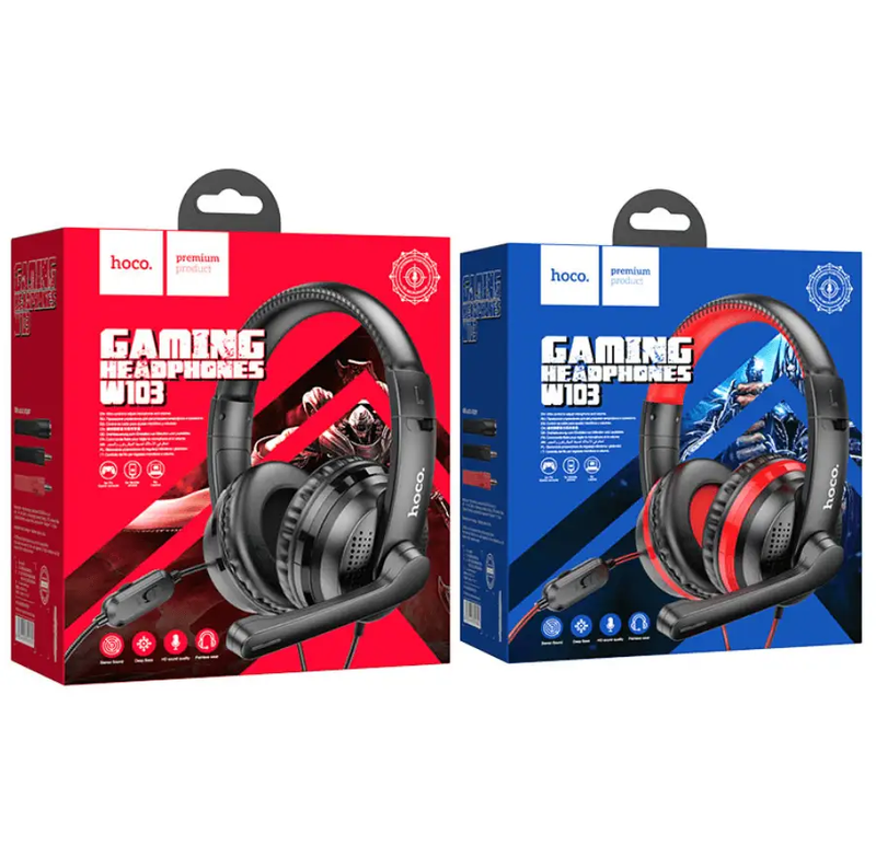 Hoco W103 Magic Tour Wired Headphones with Omnidirectional Microphone by techplus