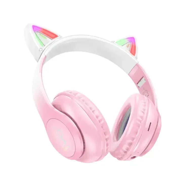techplus Hoco W42 Pink LED Wireless Bluetooth Headphone NZ Hoco W42 Pink LED Wireless Bluetooth Headphones NZ