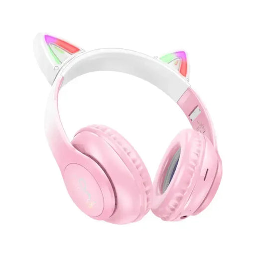 techplus Hoco W42 Pink LED Wireless Bluetooth Headphone NZ Hoco W42 Pink LED Wireless Bluetooth Headphones NZ