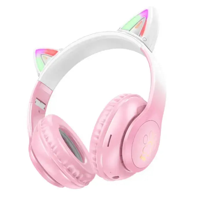 techplus Hoco W42 Pink LED Wireless Bluetooth Headphone NZ Hoco W42 Pink LED Wireless Bluetooth Headphones NZ