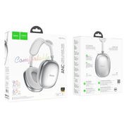 techplus Premium Bluetooth Headphones with ANC | 90-Hour Battery and AUX Connectivity (W55 PLUS) - Silver Premium Bluetooth Headphones with ANC | 90-Hour Battery and AUX Connectivity (W55 PLUS) - Silver
