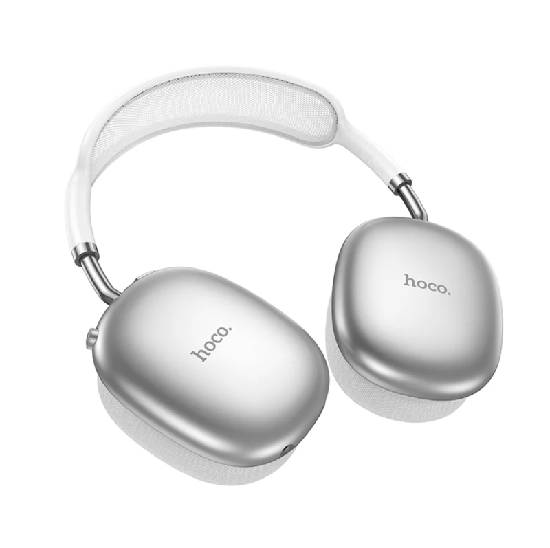 techplus Premium Bluetooth Headphones with ANC | 90-Hour Battery and AUX Connectivity (W55 PLUS) - Silver Premium Bluetooth Headphones with ANC | 90-Hour Battery and AUX Connectivity (W55 PLUS) - Silver