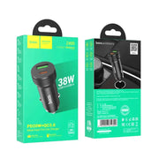 techplus Hoco Z49B Dual-Port Car Charger 38W | USB-C PD & USB-A QC Fast Charging Hoco Z49B 38W Dual Port Car Charger USB C PD USB A QC