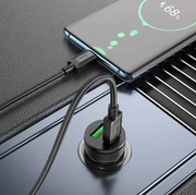 Hoco Z49B Dual-Port Car Charger 38W | USB-C PD & USB-A QC Fast Charging by techplus
