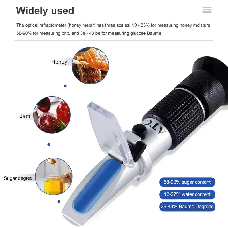 Honey Handheld Refractometer Brix 58–90% Sugar Meter by Habicare