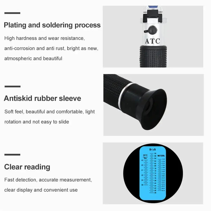 Honey Handheld Refractometer Brix 58–90% Sugar Meter by Habicare
