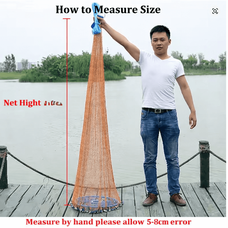 How to Measure Size of Frisbee Style 6FT x 1-00 Inch AM Style Cast Net